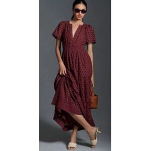 The Somerset Maxi in Brown Eyelet | by Anthropologie NWT
